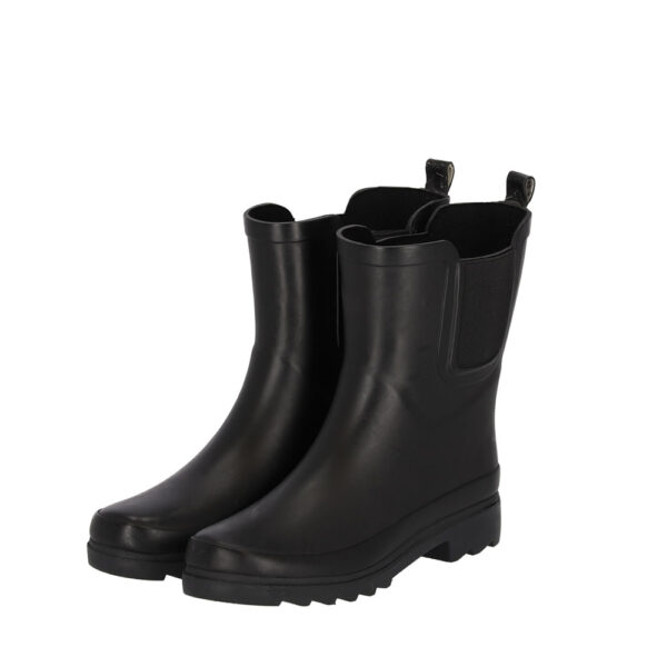 XQ Dames Regenlaarzen Rubber Plain Chelsea Zwart-41
