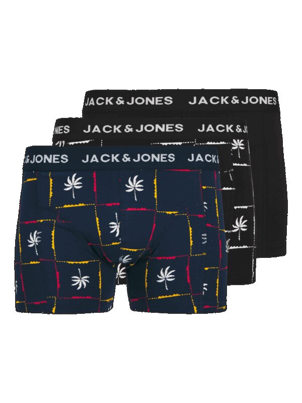 Jack & Jones Boxershorts JACPALM Trunks 3-pack Black / Navy Blazer-XL