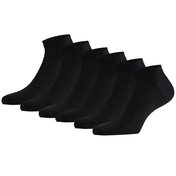 Apollo Sneakersokken Basic Bamboo Zwart 6-pack-35/38