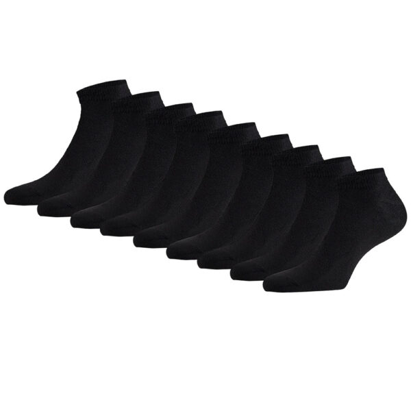 Apollo Sneakersokken Basic Bamboo Zwart 9-pack-43/46