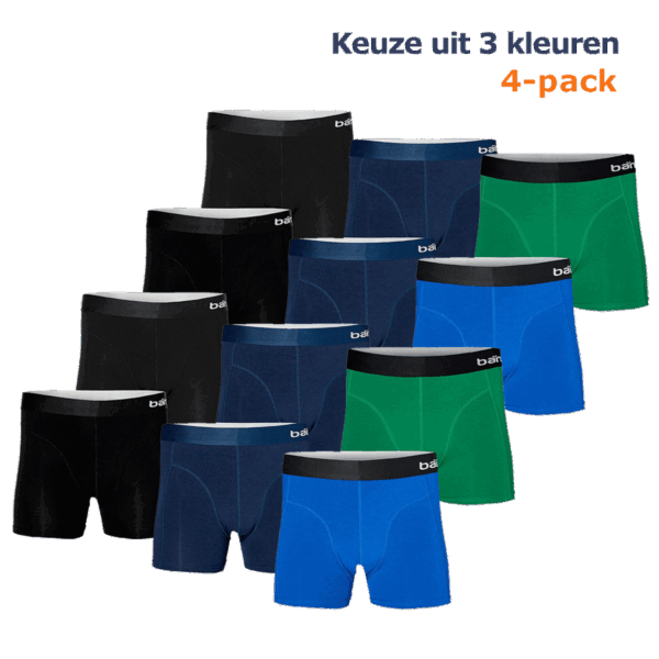 Apollo Boxershorts Heren Bamboo Basic Blue / Green 4-pack-L