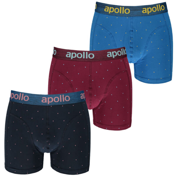 Apollo Boxershorts Heren Blue / Burgundy Dots 3-pack-XL