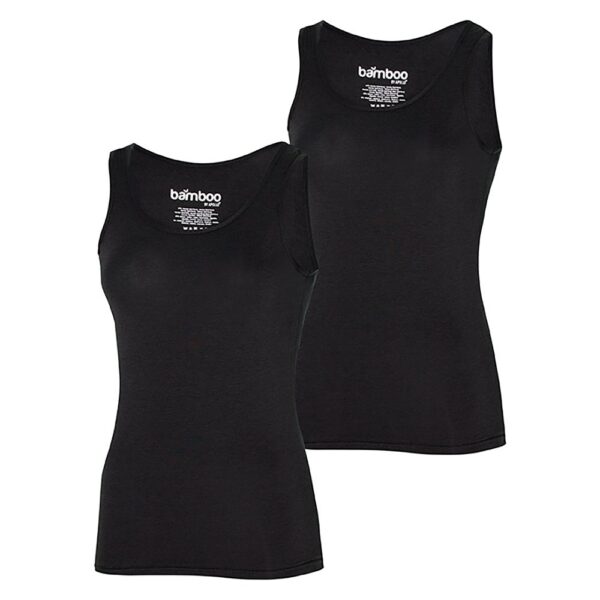 Apollo Singlet Dames Bamboo Zwart 2-pack-S
