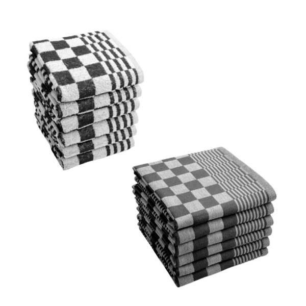 Byrklund Keuken- en Theedoeken set Clean Zwart - 12 delig
