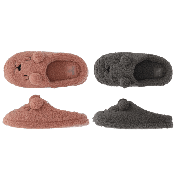 Apollo Pantoffels Dames Teddy Bear Antraciet-39/40