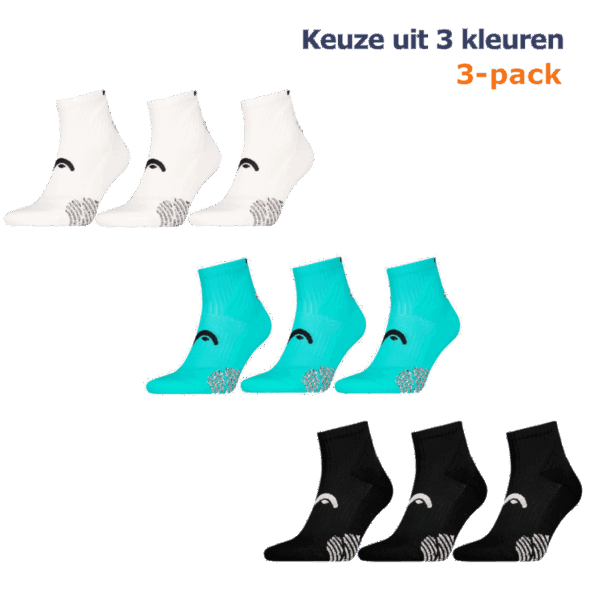 HEAD Padel Sokken Quarter 3-pack Zwart-39/42