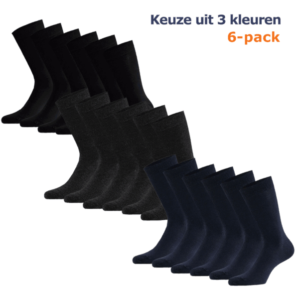 Apollo Sokken Basic Bamboo Navy 6-pack-43/46