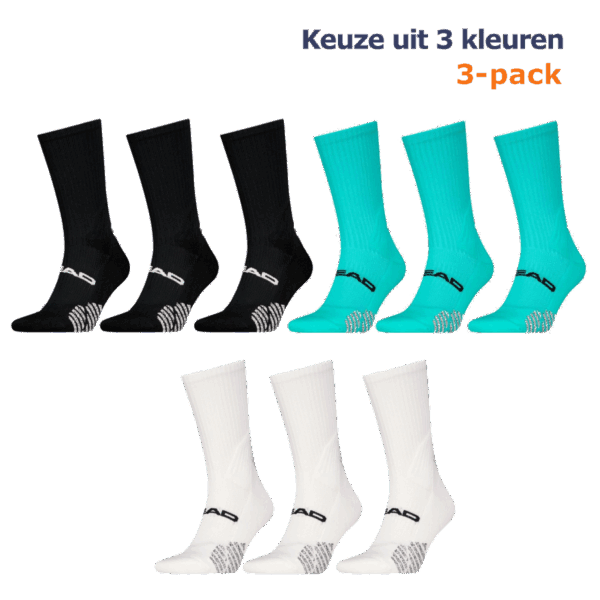 HEAD Padel Sokken Crew 3-pack Wit-43/46