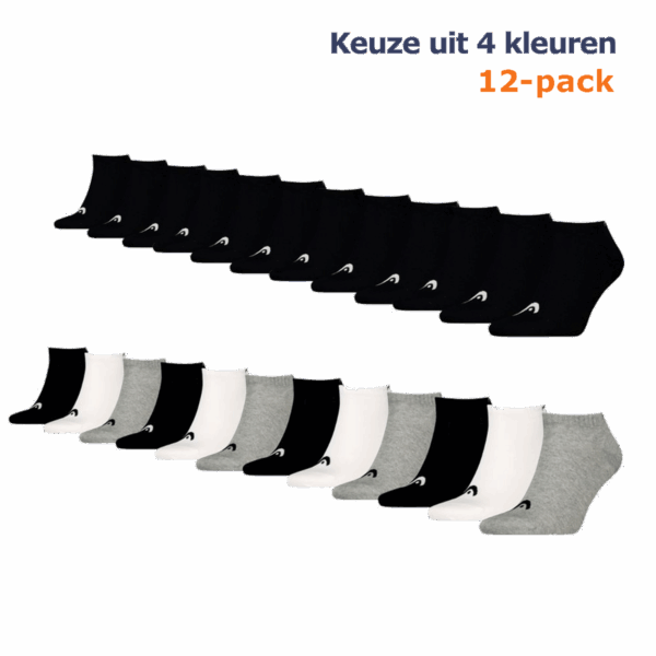 HEAD Sneakersokken Training 12-pack Grijs / Wit / Zwart-39/42