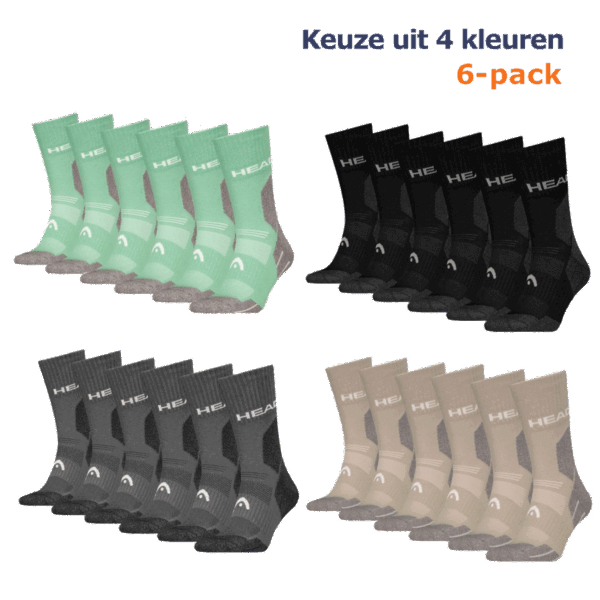 HEAD Wandelsokken All Climates Hiking Crew 6-pack Grijs-43/46