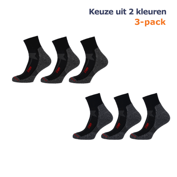 STAPP Wandelsokken Techno Boston All Season Quarter 3-pack Zwart-39/42