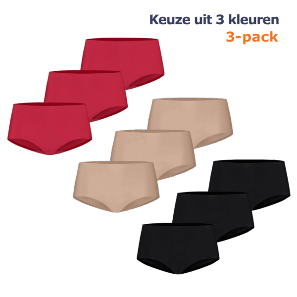 Ten Cate Secrets Midi Slip 3-pack Rood-XL