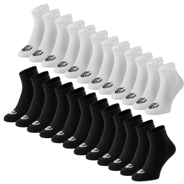 Vinnie-G Quartersokken 12-pack Zwart-35/38