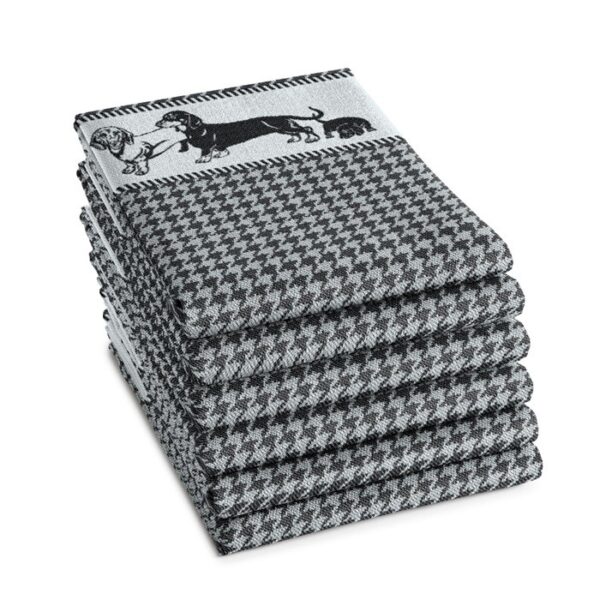 DDDDD Theedoek Saar Zwart - 6 stuks