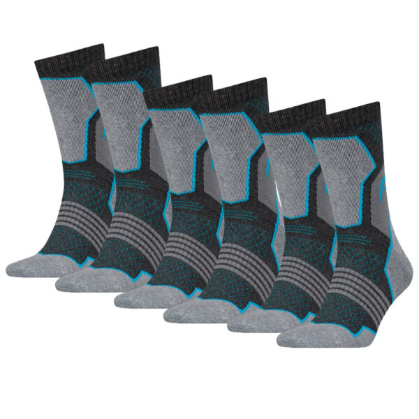 HEAD Hiking Crew sokken 6-pack Unisex Grey/blue-35/38