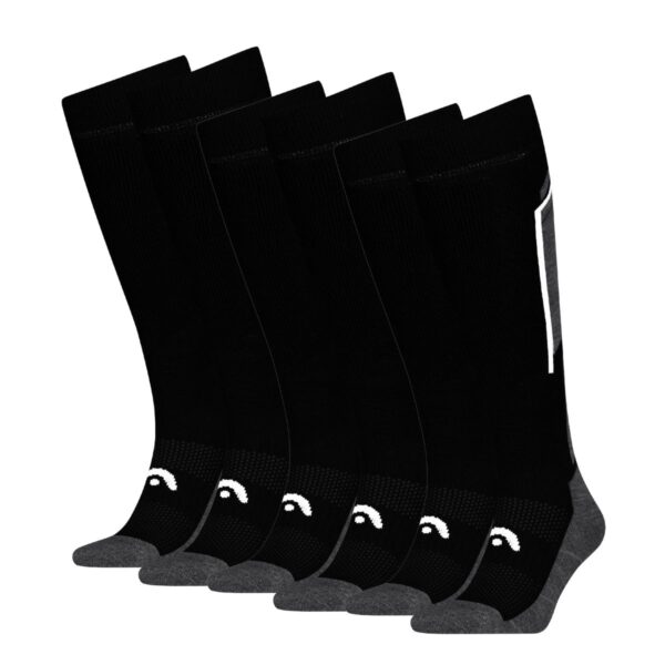 HEAD Skisokken Kneehigh 6-pack Black / Dark Grey-39/42