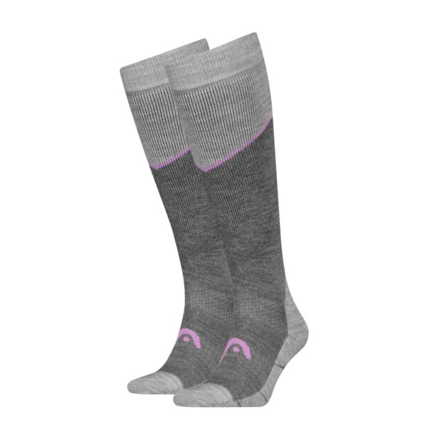 HEAD Skisokken Kneehigh 2-pack Light Grey Melange / Lilac-35/38