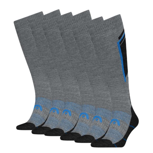 HEAD Skisokken Kneehigh 6-pack Mid Grey / Strong Blue-35/38