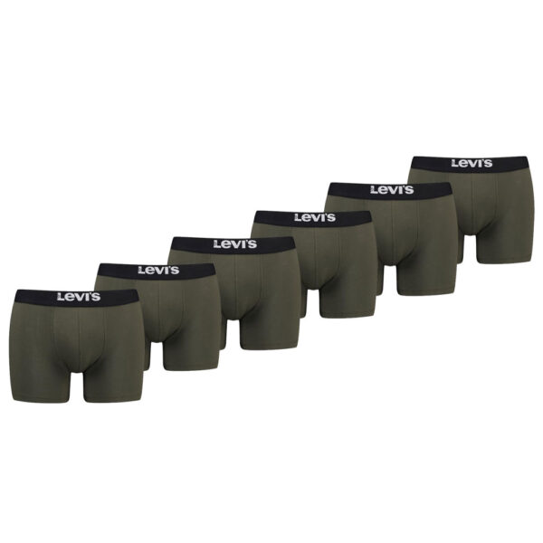 Levi's Boxershorts Solid Basic Organic Cotton 6-pack Khaki-S
