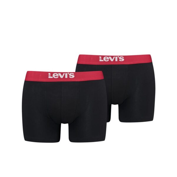 Levi's Boxershorts Solid Basic Organic Cotton 2-pack Black / Red-XXL