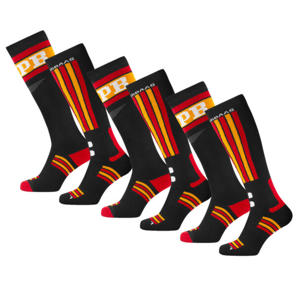 Poederbaas Skisokken 6-pack Swedish Black & Red-39/42