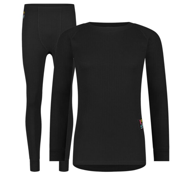 Poederbaas Thermoset Heren Pro- Thermoshirt + Thermolegging - Zwart-XXL