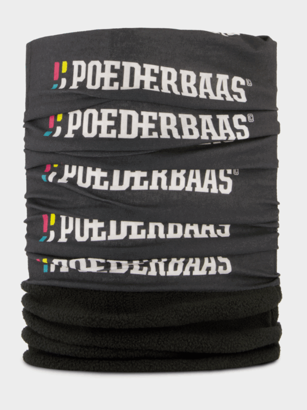 Poederbaas Nekwarmer Zwart Logo