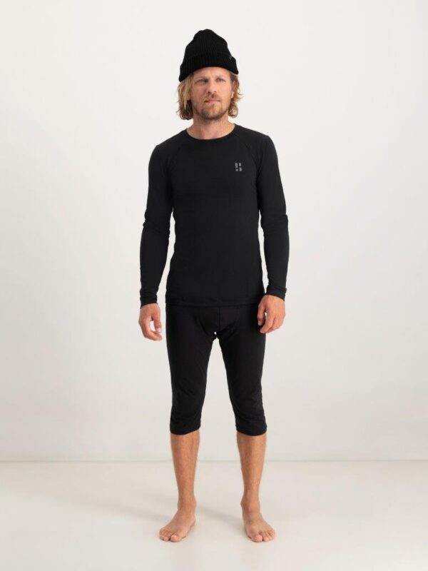 Poederbaas Thermoset Heren Lightweight - Thermoshirt + Thermolegging - Zwart-XL