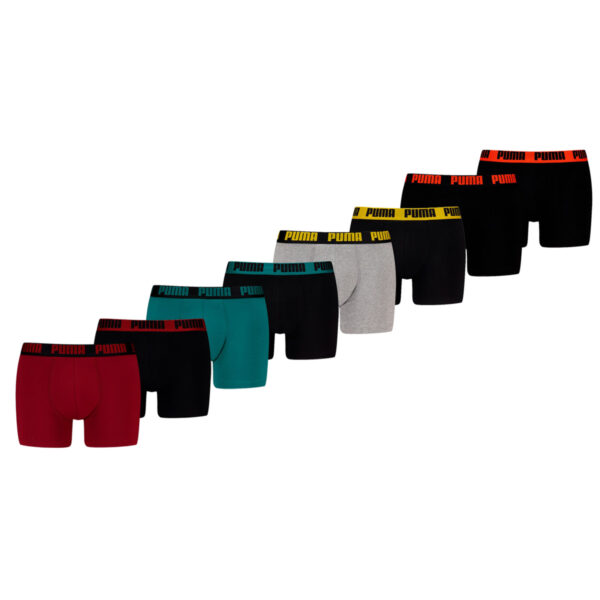 Puma Boxershorts Basic 8-pack Burgundy / Seagreen / Black / Grey-M