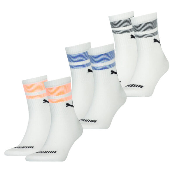 Puma Sokken Short Crew New Heritage 6-pack Wit / Oranje / Blauw / Zwart-43/46