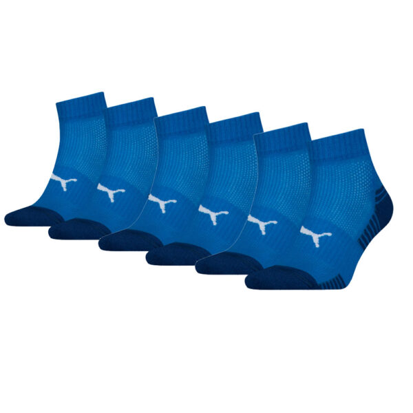 Puma Sport Cushioned Quartersokken Light 6-pack Blauw-35/38