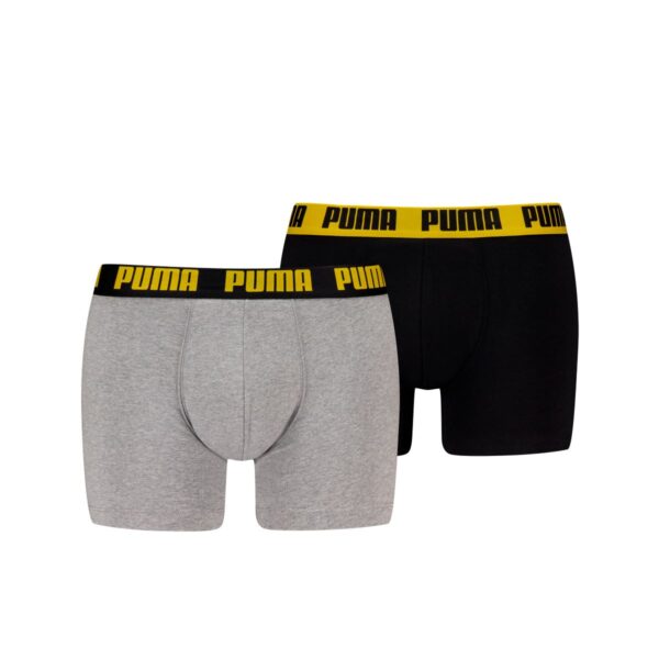 Puma Boxershorts Basic 2-pack Grey/Black/Yellow-M