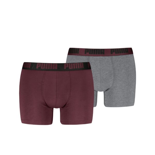 Puma Boxershorts Everyday Basic 2-pack Burgundy / Grey Melange-M