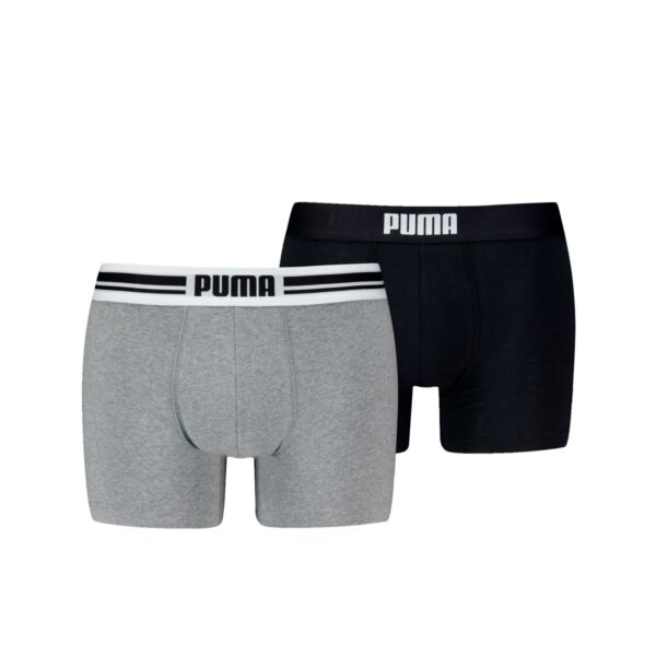 Puma Boxershorts Everyday Placed Logo 2-pack Grey Melange / Black-S