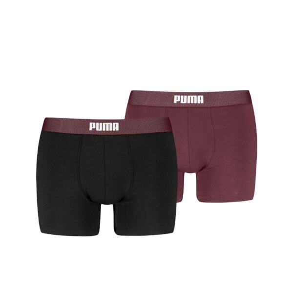 Puma Boxershorts Mesh Waistband 2-pack Black / Burgundy-L