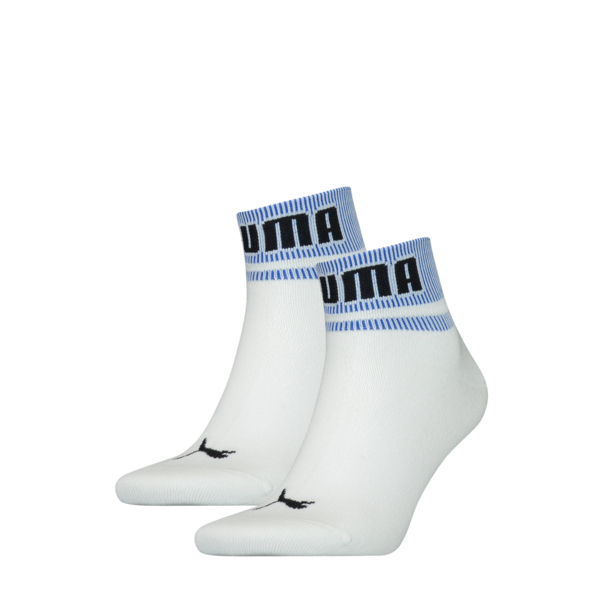 Puma Quarter Sokken New Heritage 2-pack Wit / Blauw-39/42