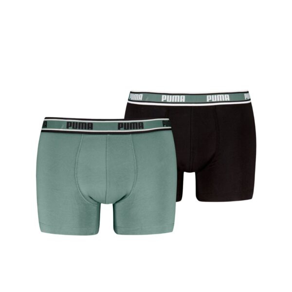 Puma Boxershorts Logo Elastic 2-pack Dark Sage / Black-XXL
