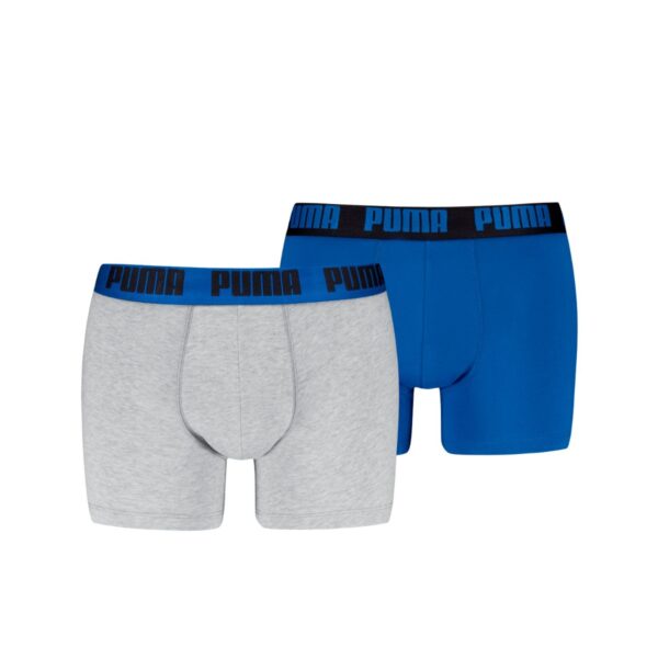 Puma Boxershorts Everyday Basic 2-pack Light Grey Melange / Blue-XL