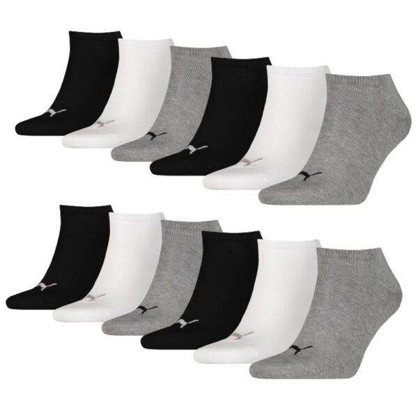 Puma Sneakersokken Plain 12-pack Zwart / Wit / Grijs-35/38
