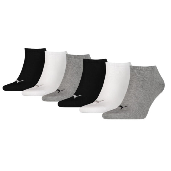 Puma Sneakersokken Plain 6-pack Zwart / Wit / Grijs-43/46