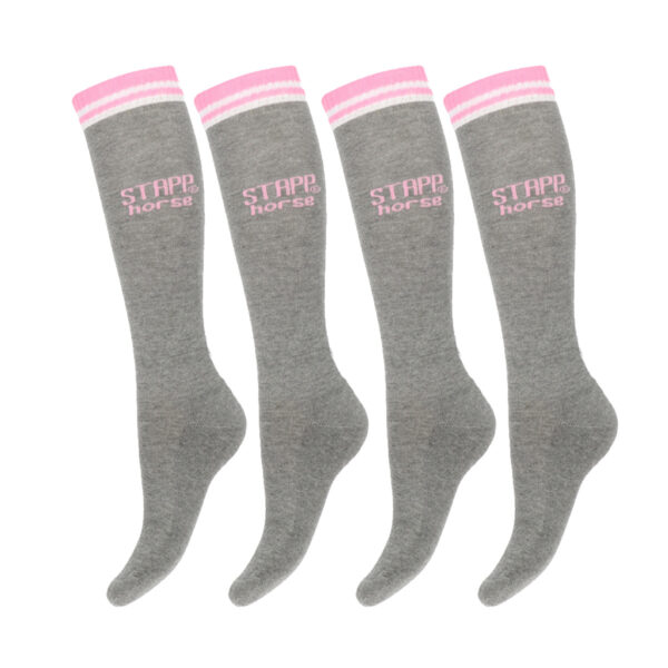 STAPP Horse Paardrijsokken Born To Ride Horse 4-pack Grijs-39/42