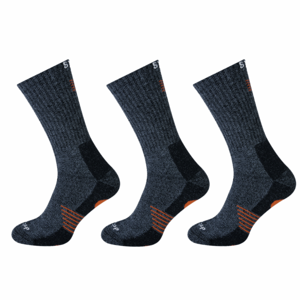 STAPP Wandelsokken Techno Bamboo 3-pack Dark Grey Orange-35/38