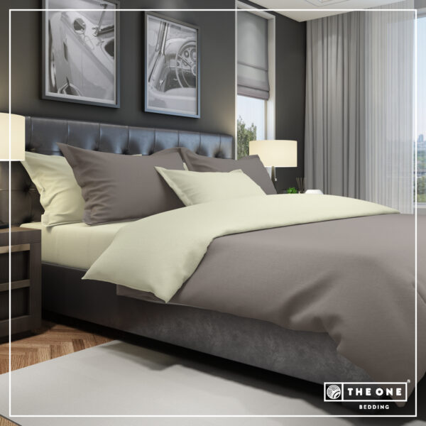 The One Dekbedovertrek Classic Taupe / Cream-200x220cm