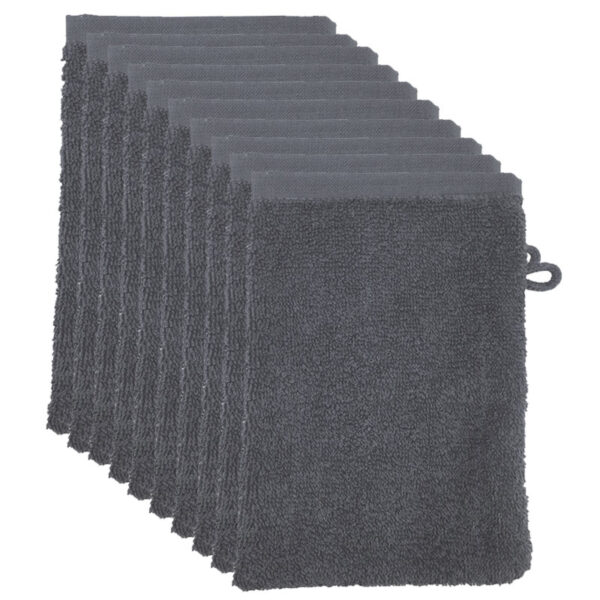 The One Washandjes Antraciet - 10 stuks