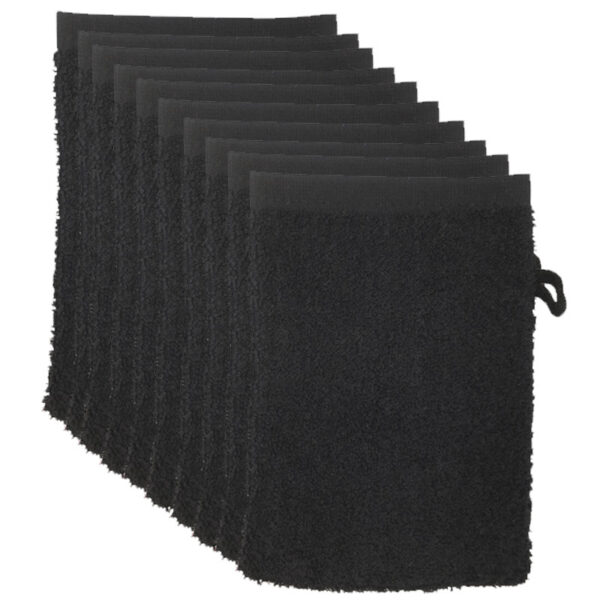 The One Washandjes Zwart - 10 stuks