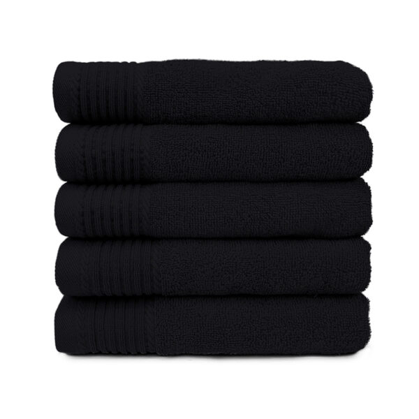 The One Badhanddoek Deluxe 70x140 550 gram Zwart (5 stuks)