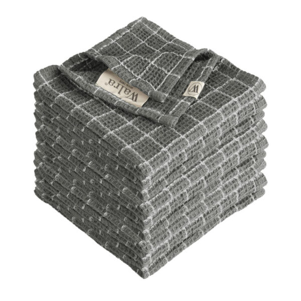 Walra Vaatdoek Dry with Cubes Off Black - 9 stuks
