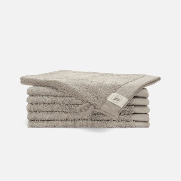 Walra Remade Cotton Washandje 16 x 21 cm 550 gram Taupe - 6 stuks