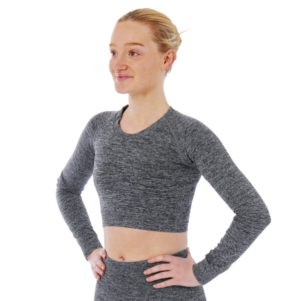 Xtreme Sportswear Croptop lange mouwen Dames Antraciet Melange-S