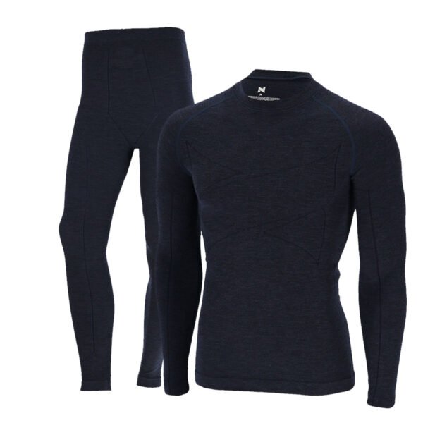Xtreme Thermoset Heren Merino Wol - Thermoshirt + Thermolegging - Navy Melange-XXL